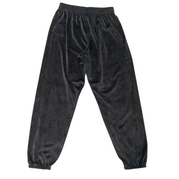 Pink Victoria's Secret Fleece Jogger Pants Womens Medium Black Tapered Athletic - Picture 5 of 9